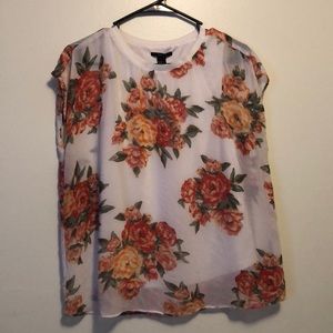 White floral blouse